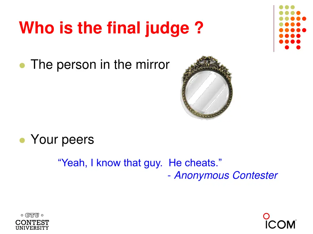 who is the final judge