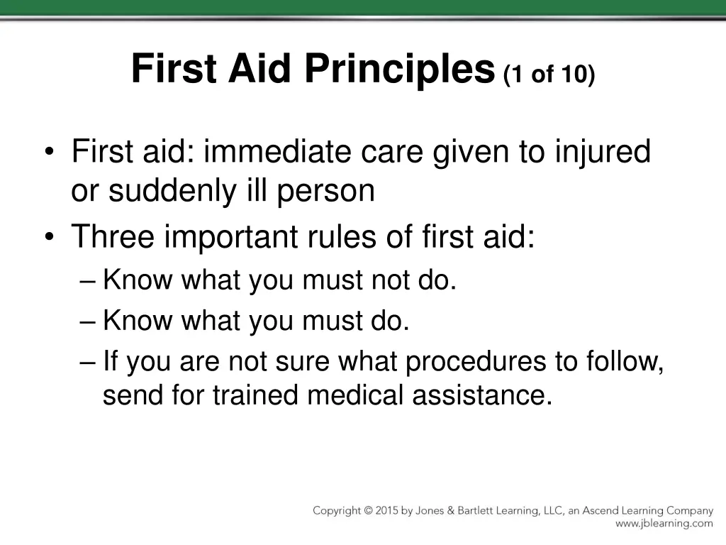 first aid principles 1 of 10