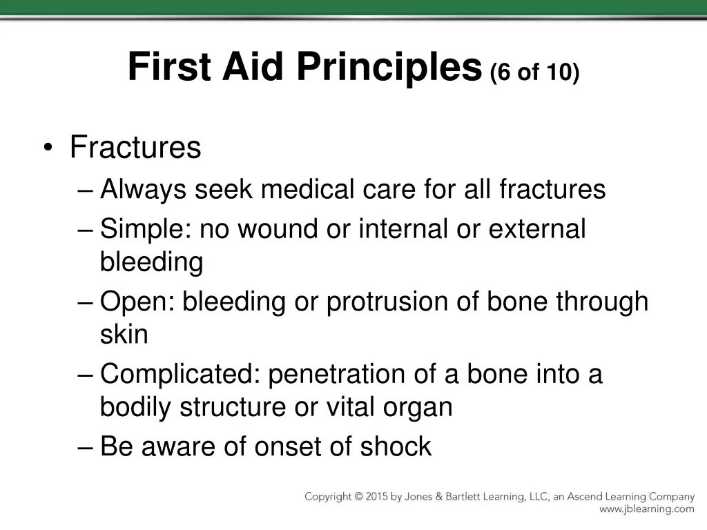 first aid principles 6 of 10