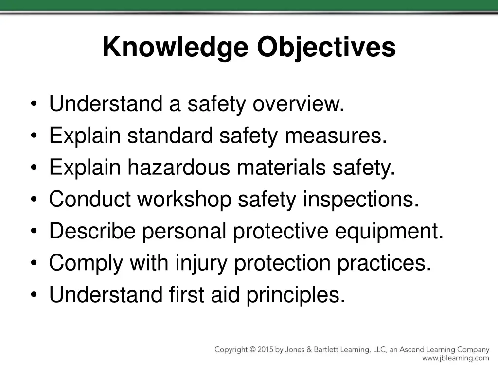 knowledge objectives