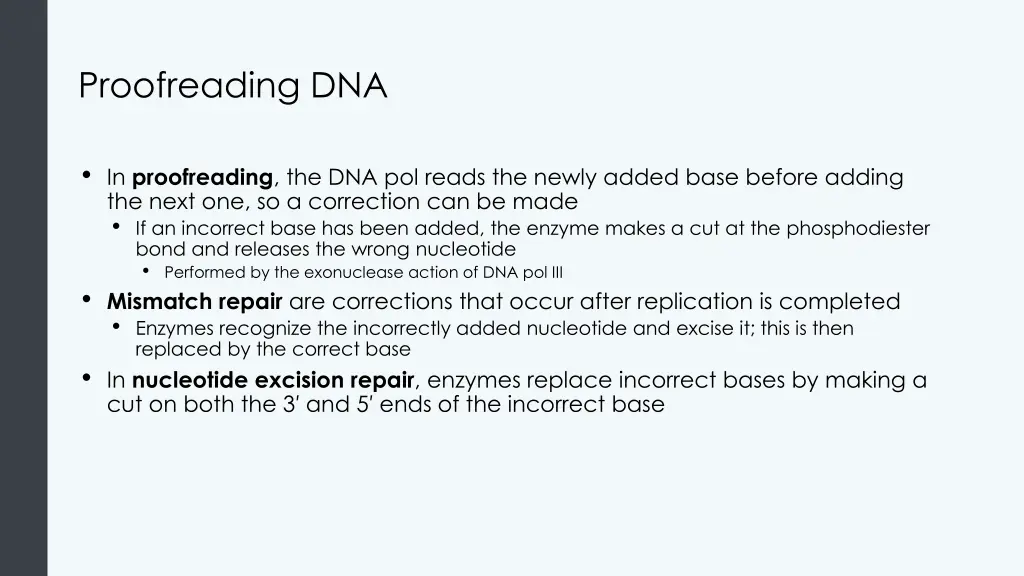 proofreading dna