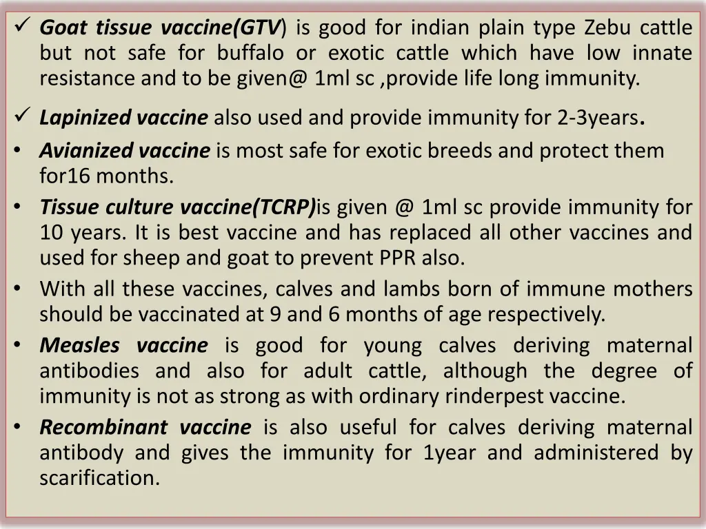 goat tissue vaccine gtv is good for indian plain