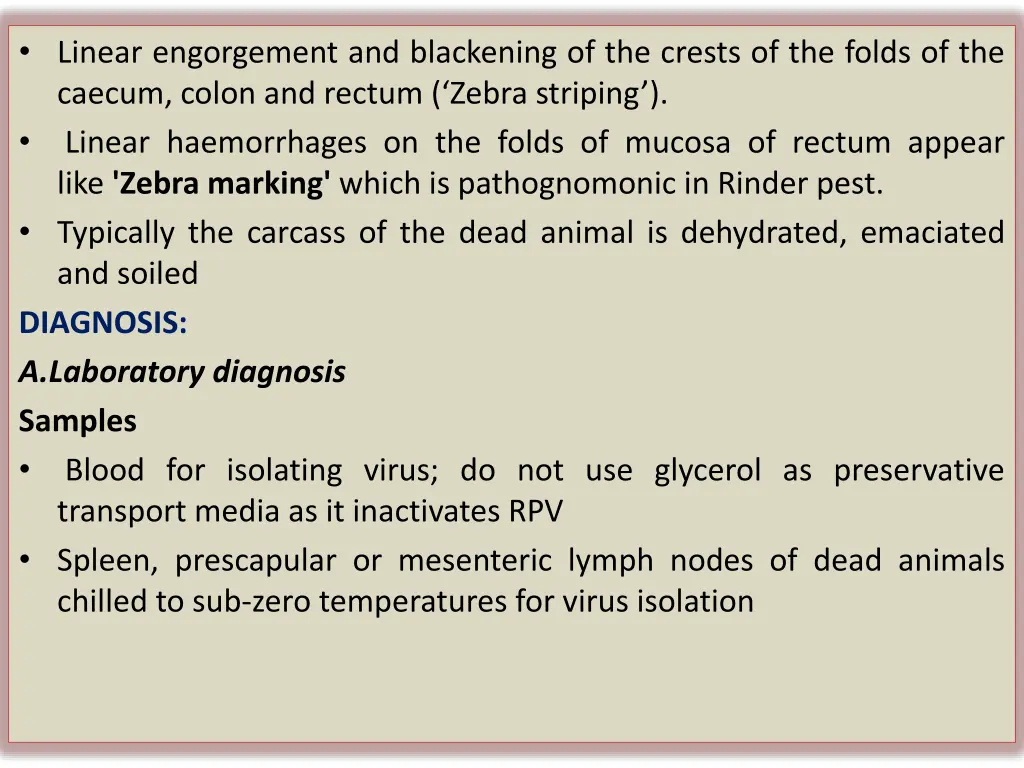 linear engorgement and blackening of the crests