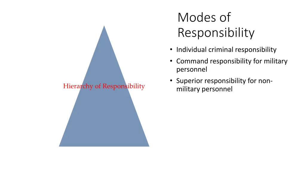 modes of responsibility