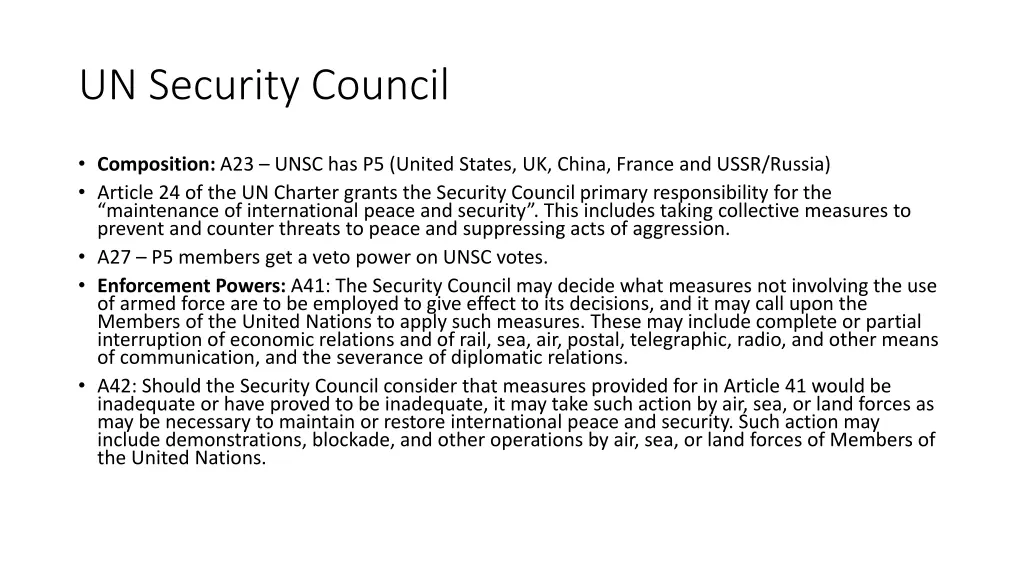 un security council