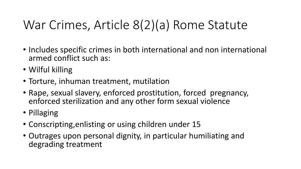 war crimes article 8 2 a rome statute