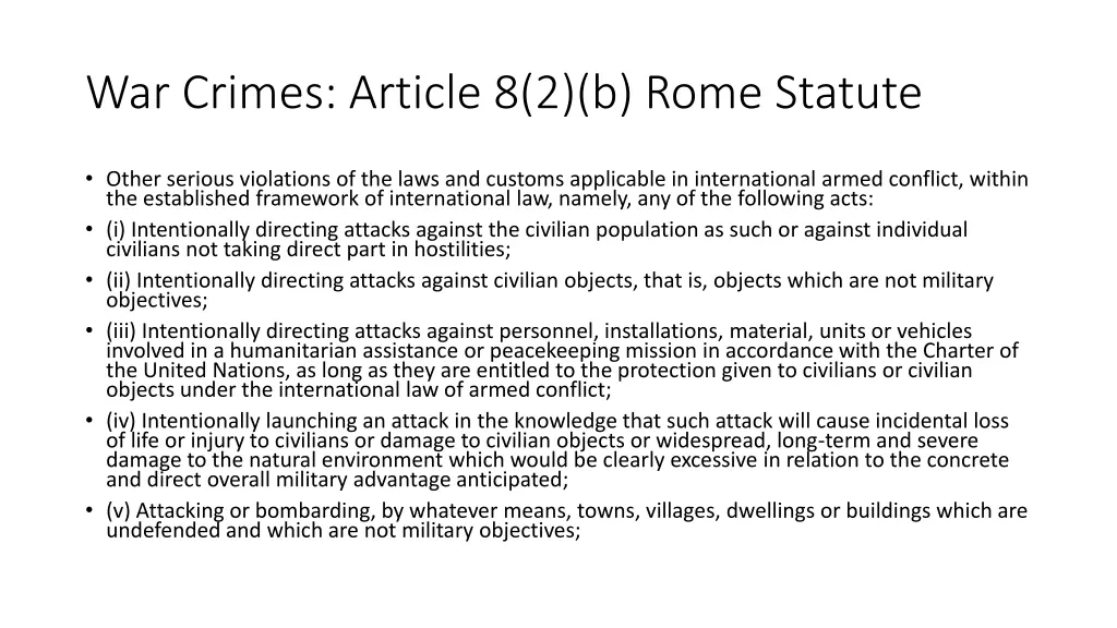 war crimes article 8 2 b rome statute