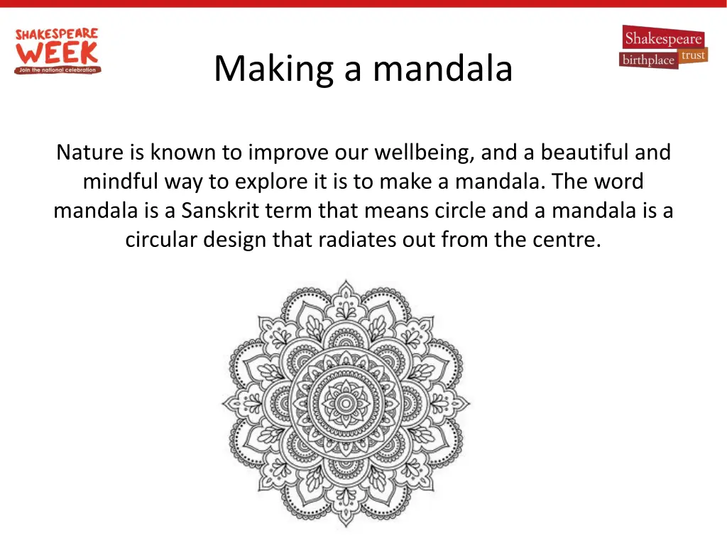 making a mandala