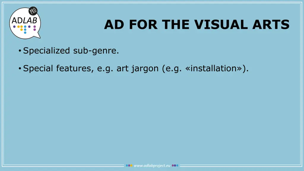 ad for the visual arts