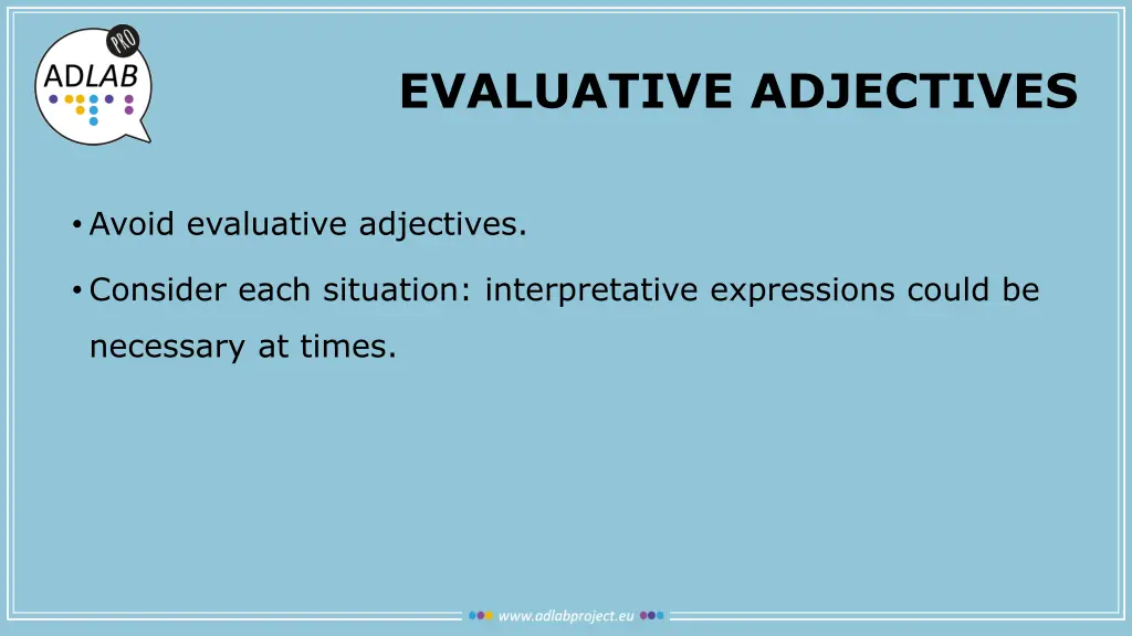 evaluative adjectives