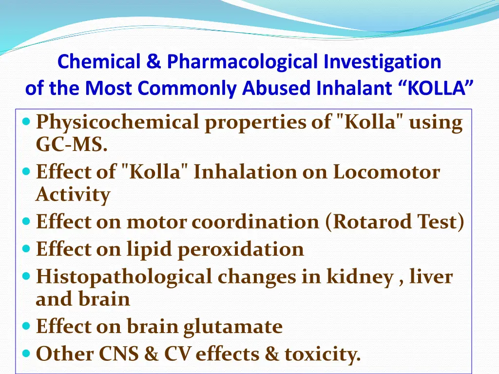 chemical pharmacological investigation