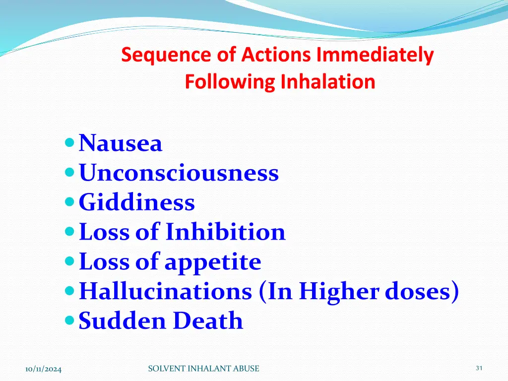 sequence of actions immediately following 1