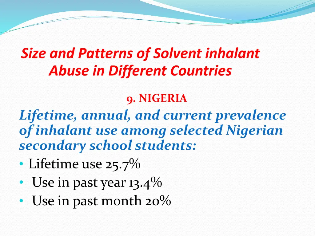 size and patterns of solvent inhalant abuse 4