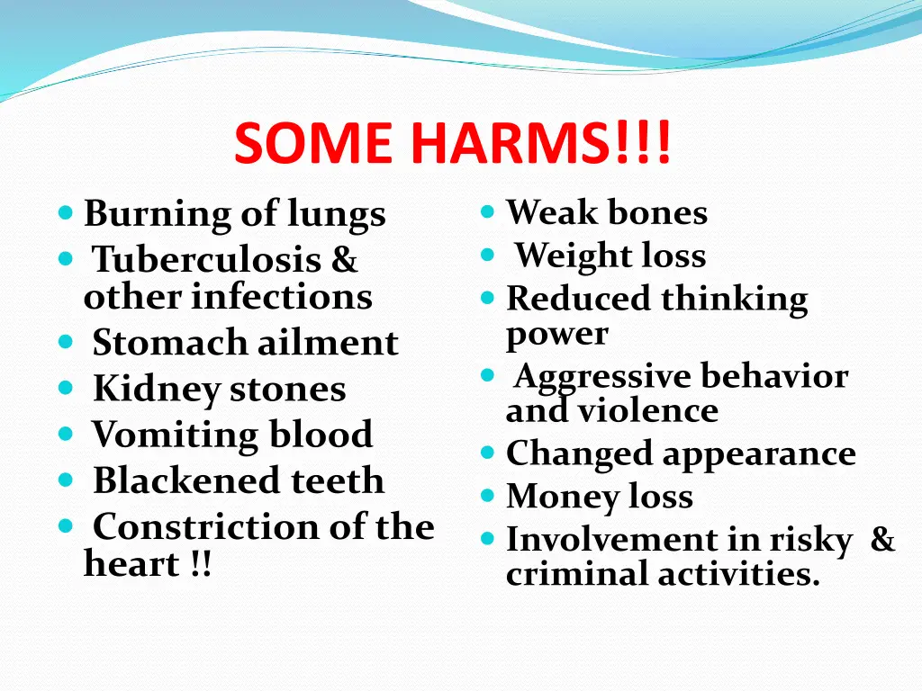 some harms burning of lungs tuberculosis other