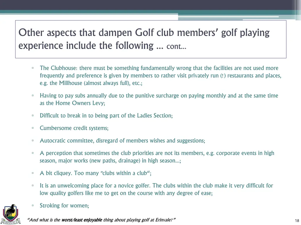 other aspects that dampen golf club members golf 3