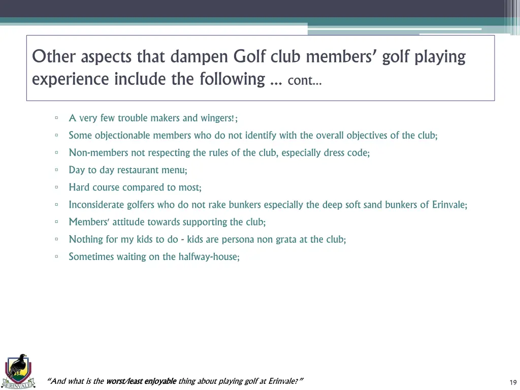 other aspects that dampen golf club members golf 4