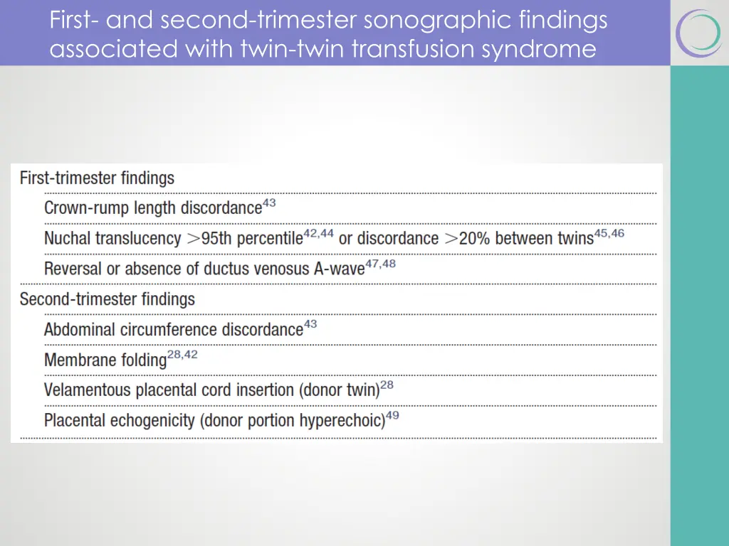 first and second trimester sonographic findings