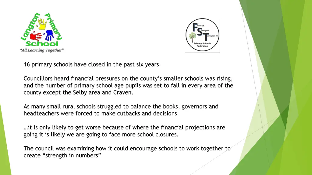 16 primary schools have closed in the past