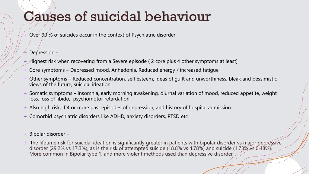 causes of suicidal behaviour