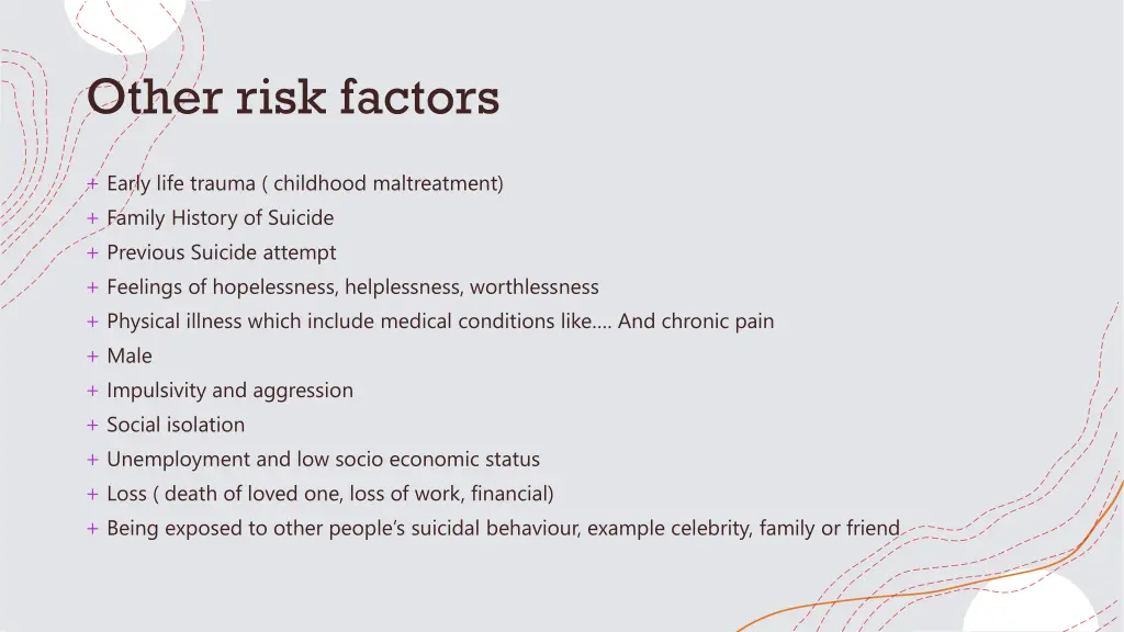 other risk factors