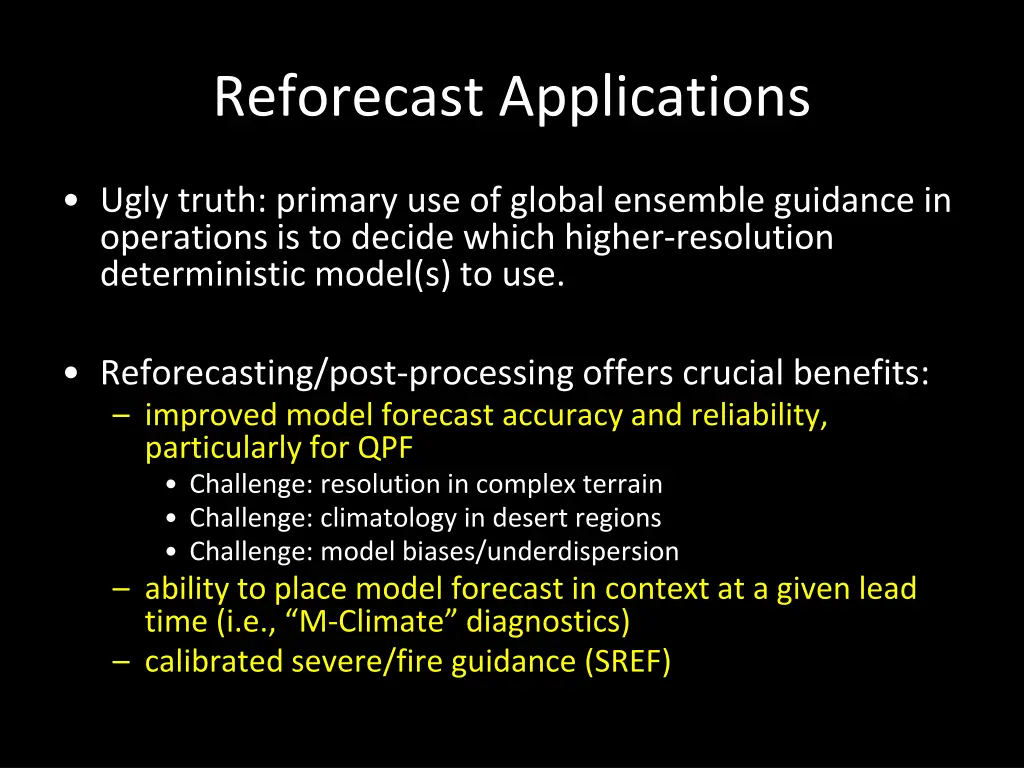 reforecast applications