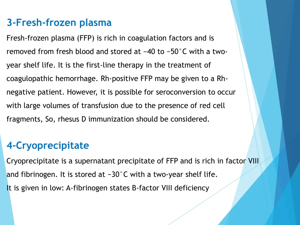 3 fresh frozen plasma