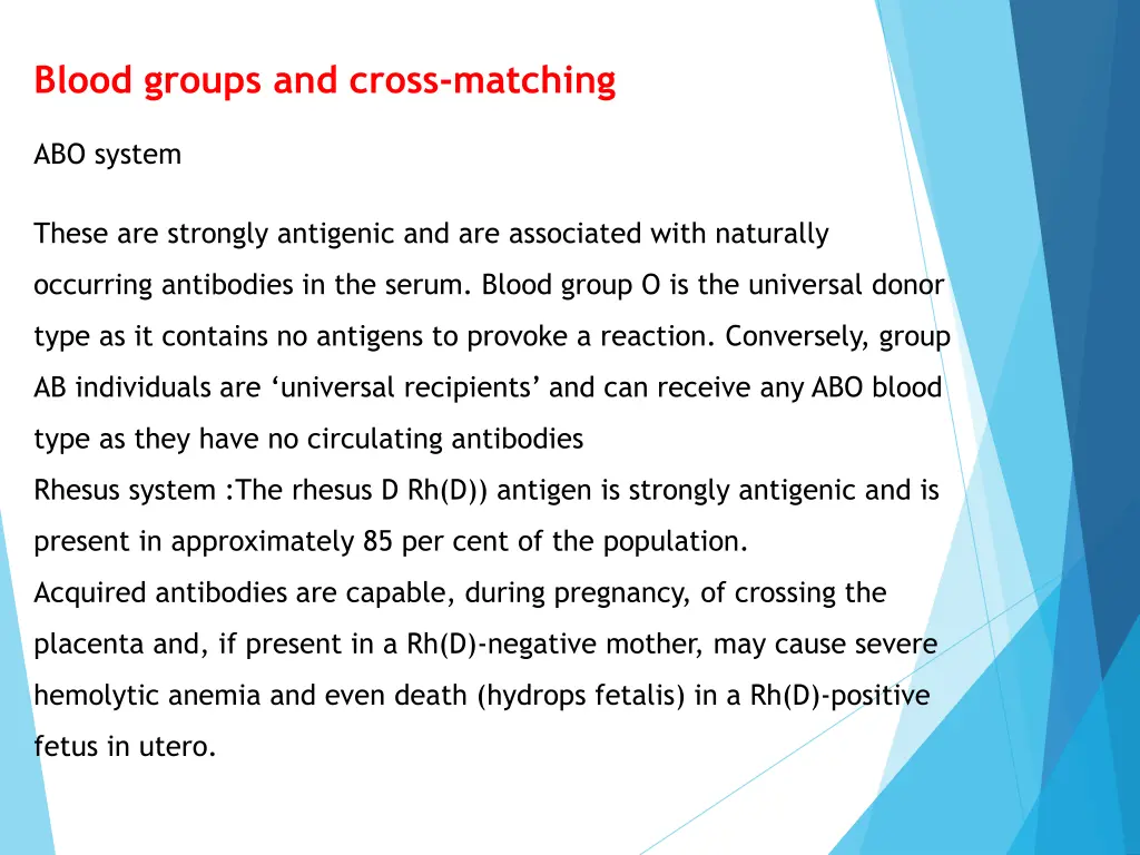 blood groups and cross matching