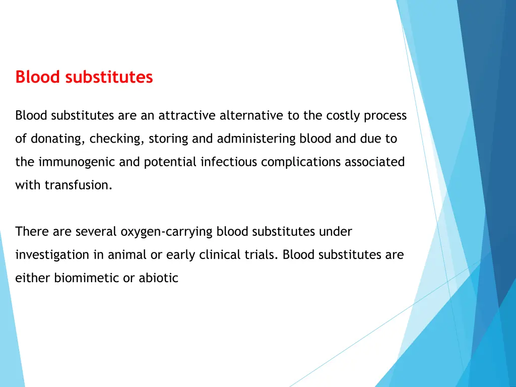 blood substitutes