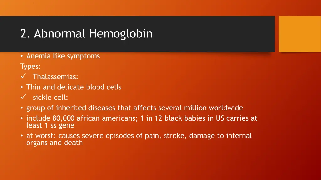 2 abnormal hemoglobin