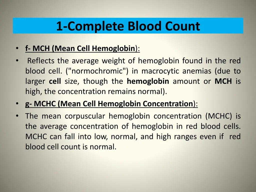 1 complete blood count 4