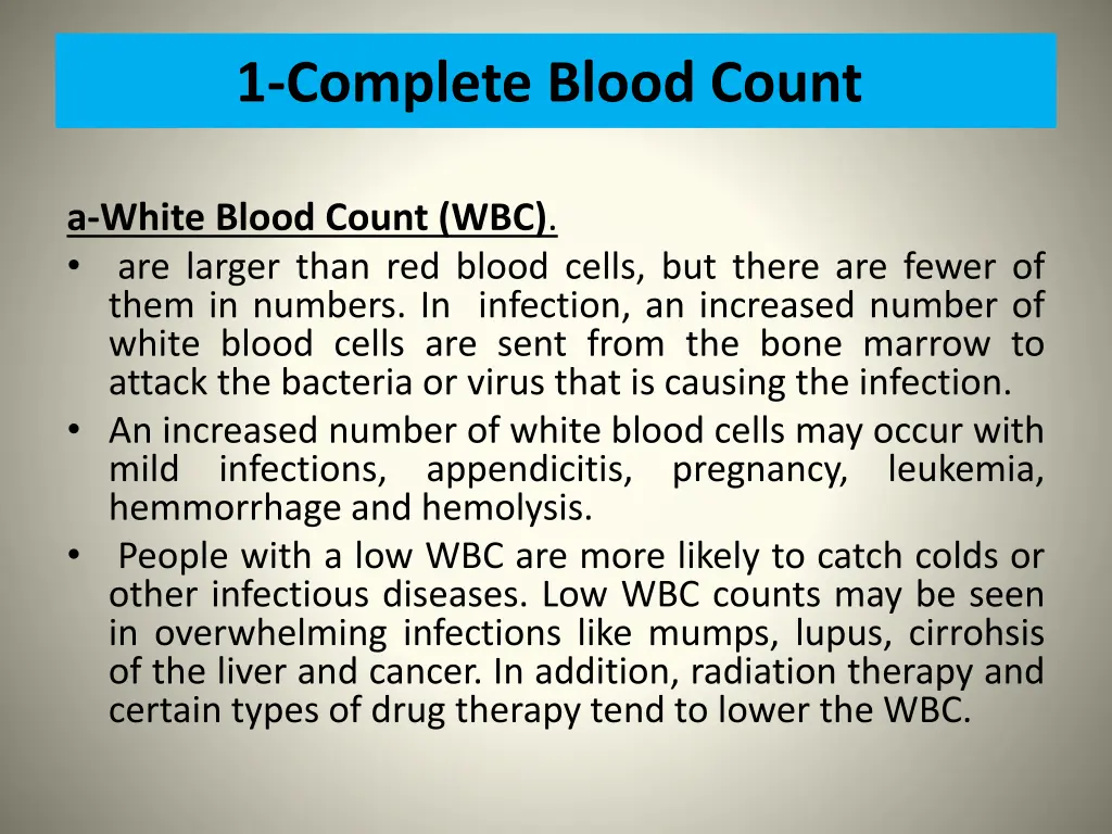 1 complete blood count