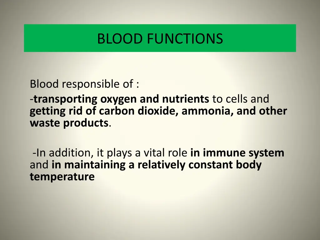 blood functions