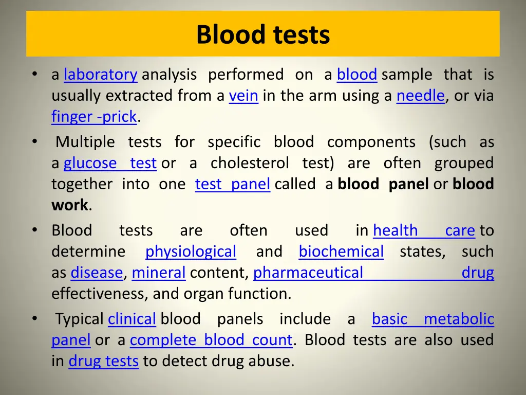 blood tests