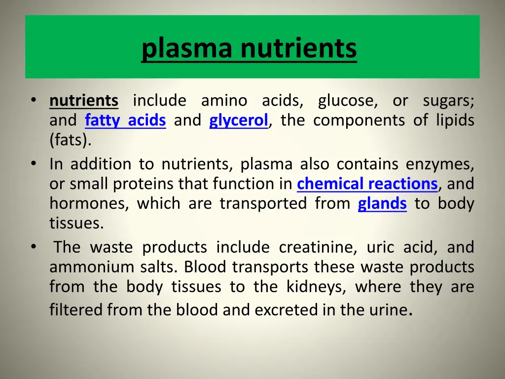 plasma nutrients