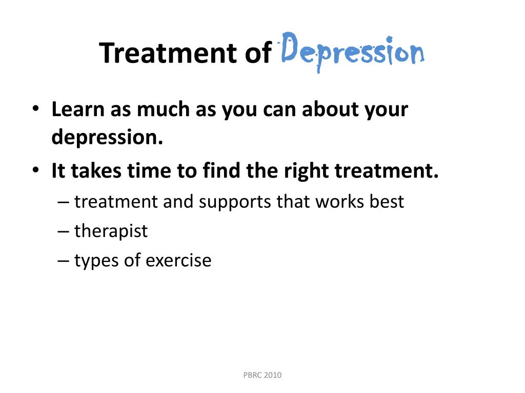 treatment of depression