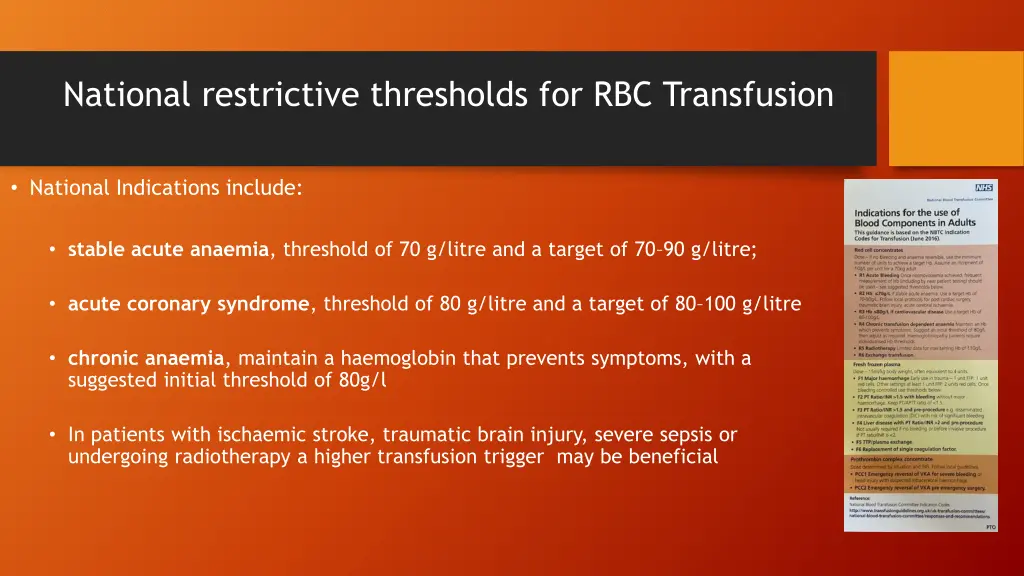 national restrictive thresholds