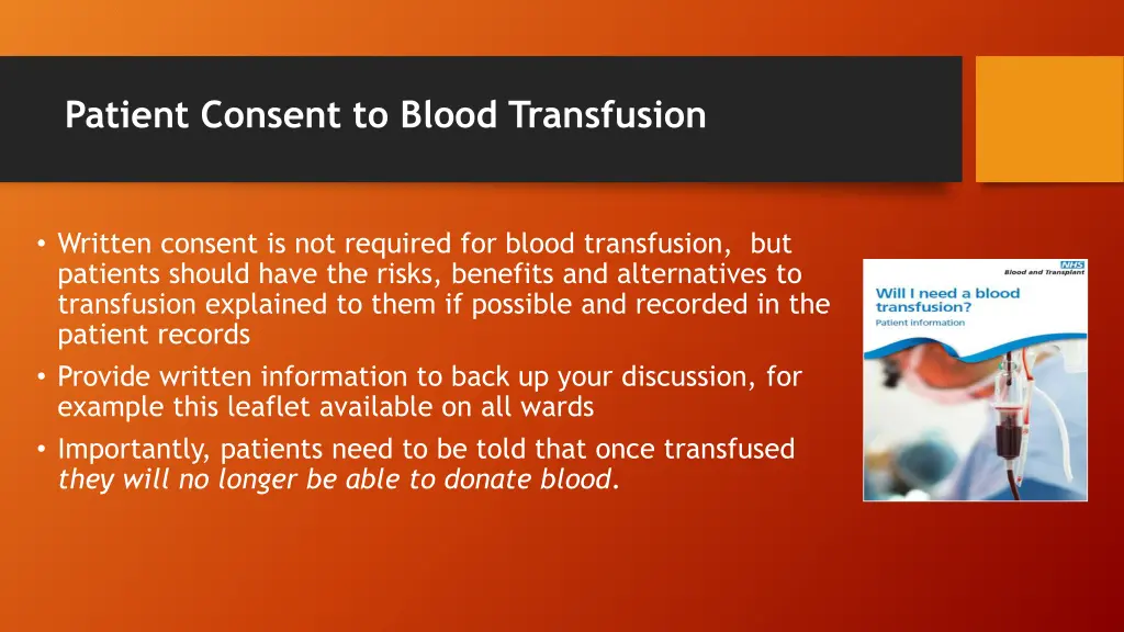 patient consent to blood transfusion