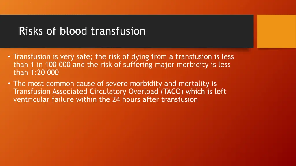 risks of blood transfusion 1