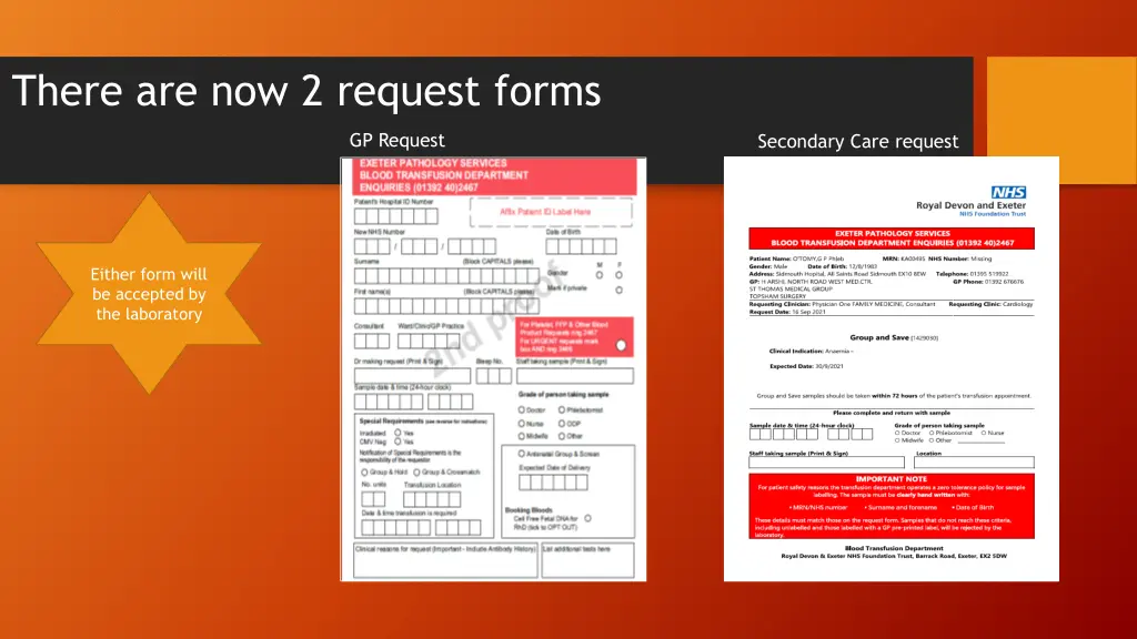 there are now 2 request forms