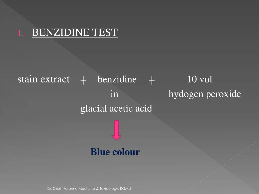 1 benzidine test