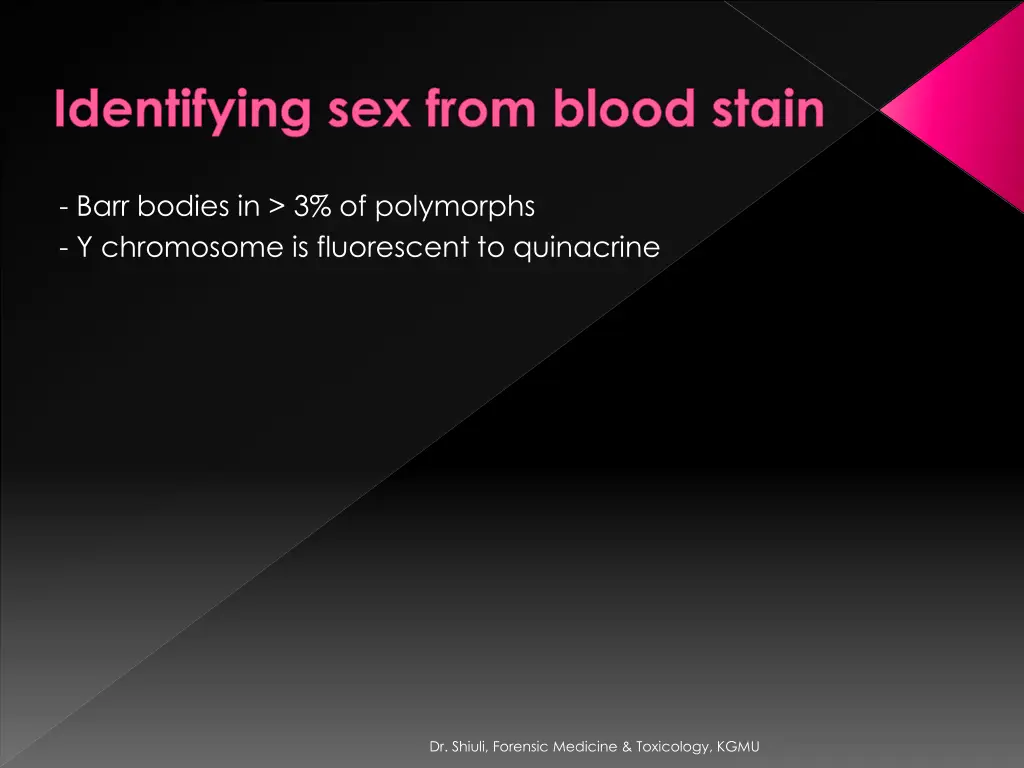 identifying sex from blood stain