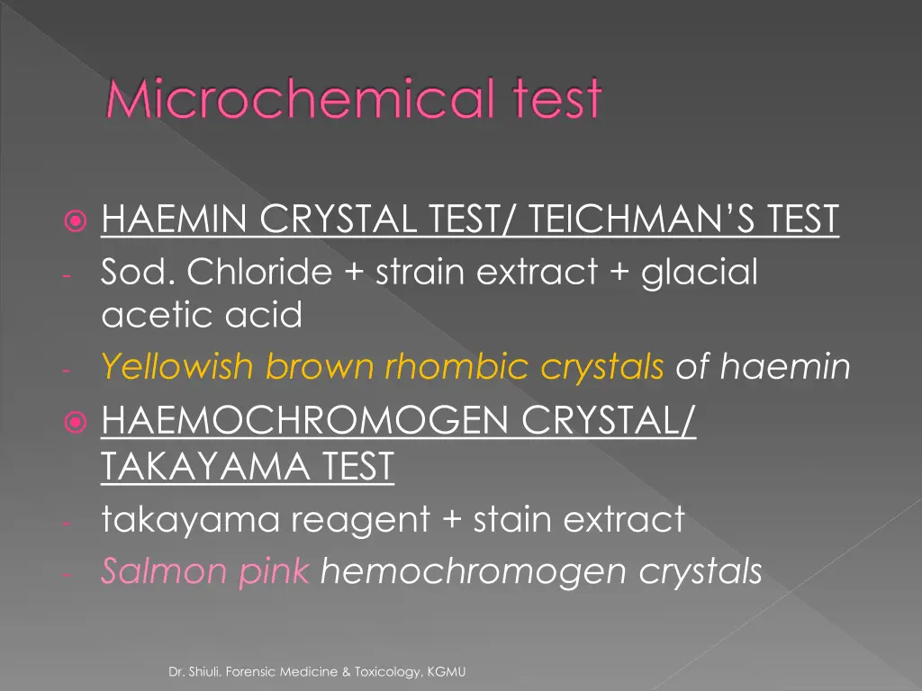 microchemical test