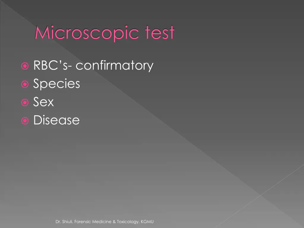 microscopic test