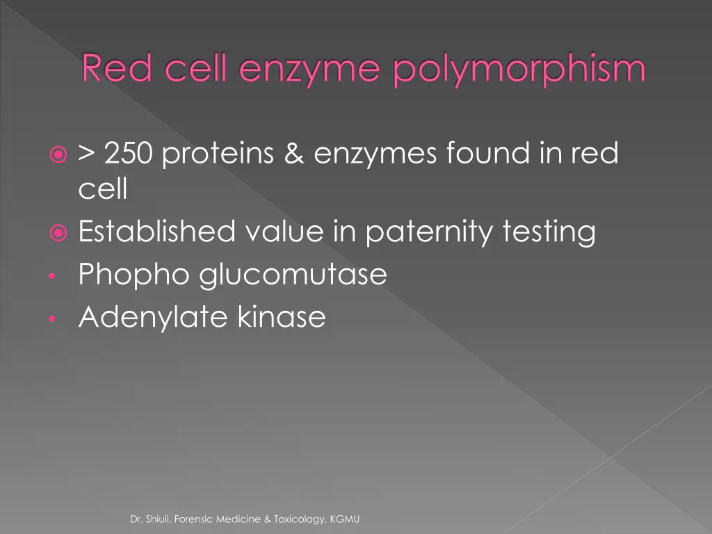 red cell enzyme polymorphism