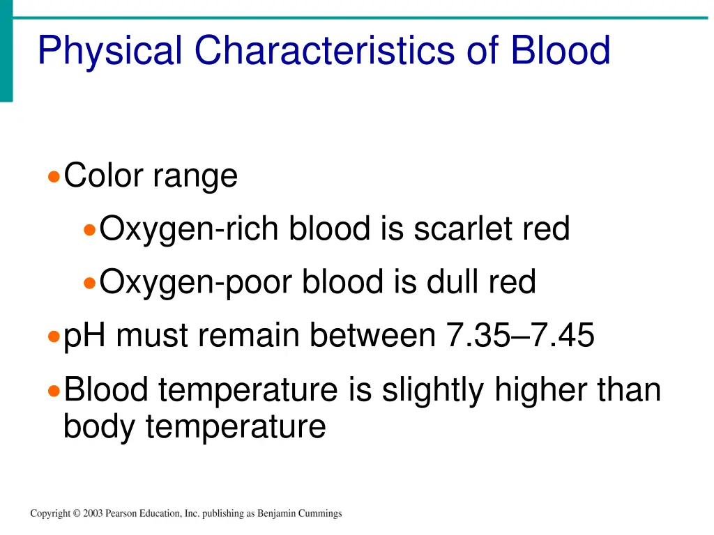 physical characteristics of blood