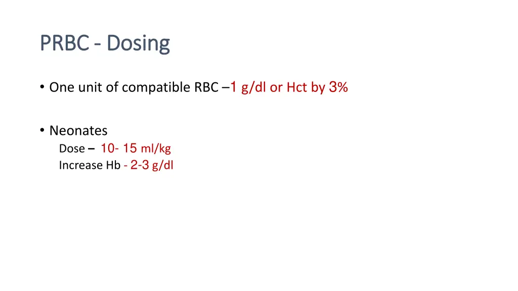 prbc prbc dosing