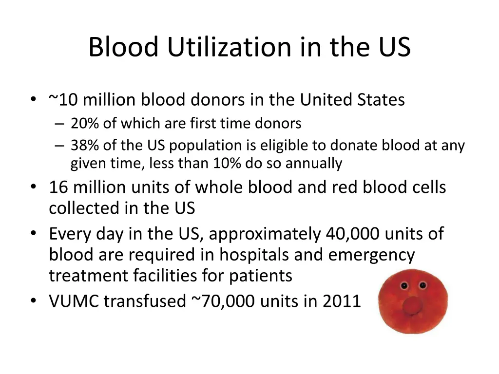 blood utilization in the us