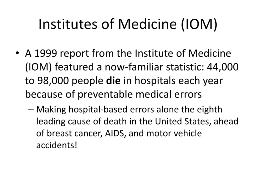 institutes of medicine iom