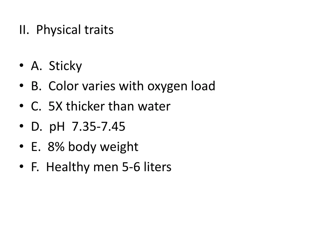 ii physical traits