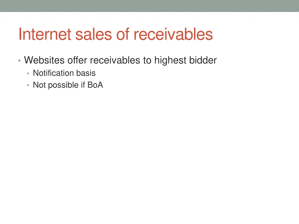 internet sales of receivables